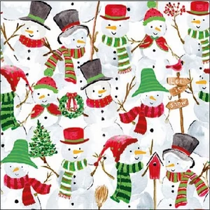 Szalvéta Ambiante Snowman Party papírszalvéta 25x25cm,15db-os