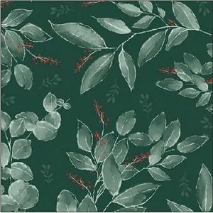 Szalvéta Ambiante Leaves and berries green papírszalvéta 25x25cm,15db-os
