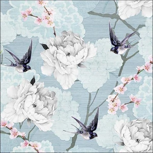 Szalvéta Ambiante Oriental Flowers Blue papírszalvéta 33x33cm,20db-os
