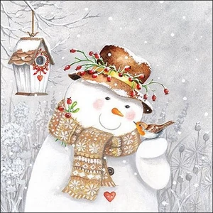 Szalvéta Ambiante Snowman Hodl ing Robin papírszalvéta 33x33cm,20db-os