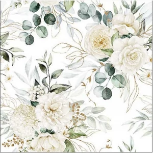 Szalvéta Ambiante Eucalyptus and roses papír papírszalvéta 33x33cm,20db-os