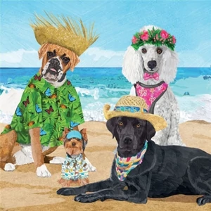 Szalvéta Ambiente Dogs' Beach Party papírszalvéta 33x33cm,20db-os