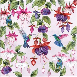 Szalvéta Ambiante kolibris Fuchsia papír papírszalvéta 33x33cm,20db-os