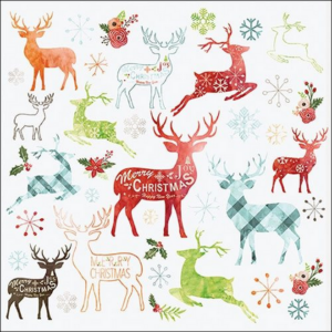Szalvéta Ambiente X-MAS Deer 33x33cm, 3rétegű, 20db/csomag 33313975 Karácsonyi szalvéta.