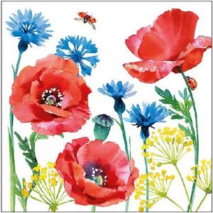 Szalvéta Cornflower and Poppy 25x25cm 3 rétegű 20lapos 