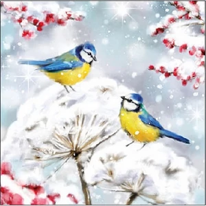 Szalvéta Birds in the snow 25x25cm, 20db-os