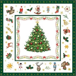 Szalvéta Ambiante karácsony Christmas Evergreen white papír papírszalvéta 25x25cm,15db-os