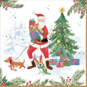 Szalvéta karácsony Joyful Santa papírszalvéta 33x33cm,20db-os