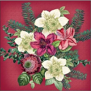 Szalvéta Ambiante Azalea and helleborus red papírszalvéta 25x25cm,15db-os