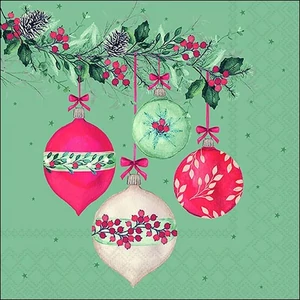 Szalvéta Ambiante Berry baubles green papírszalvéta 25x25cm,15db-os