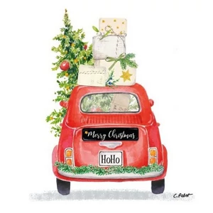 Szalvéta karácsony Christmas Taxi papírszalvéta 33x33cm,20db-os