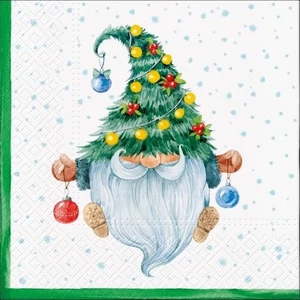 Szalvéta 33x33cm karácsony Fancy Gnome papírszalvéta 33x33cm,20db-os