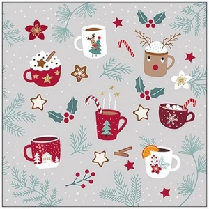 Szalvéta Ambiante Hot Drinks papír papírszalvéta 33x33cm,20db-os