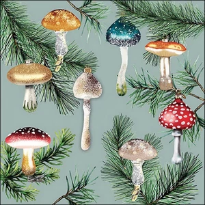 Szalvéta Ambiante Mushroom ornaments mint papírszalvéta 33x33cm,20db-os