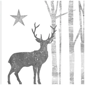 Szalvéta karácsonyi Mystic Deer Silver White papírszalvéta 33x33cm,20db-os