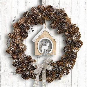 Szalvéta Ambiante Pine Cone Wreath papírszalvéta 33x33cm,20db-os