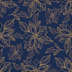 Szalvéta Ambiante Poinsettia outline blue papírszalvéta 33x33cm,20db-os