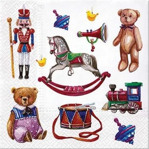 Szalvéta 33x33cm karácsonyi Retro Toys 20db-os