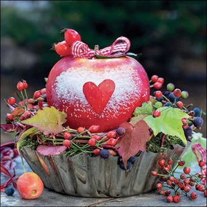 Szalvéta Ambiante Snow dusted apple papírszalvéta 33x33cm,20db-os