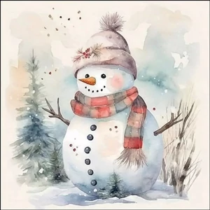 Szalvéta Ambiante Snowman in nature papírszalvéta 25x25cm,15db-os