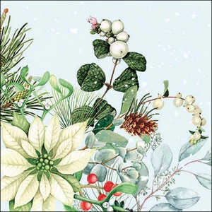 Szalvéta Ambiante White poinsettia papírszalvéta 25x25cm,15db-os