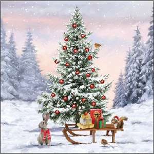 Szalvéta Ambiante Winter Animals papírszalvéta 25x25cm,15db-os