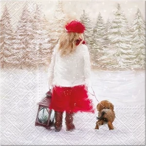 Szalvéta karácsonyi Winter Walk papírszalvéta 33x33cm,20db-os