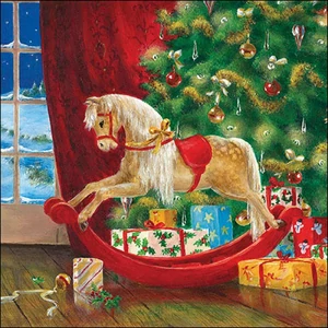 Szalvéta Ambiante Wooden rocking horse papírszalvéta 33x33cm,20db-os