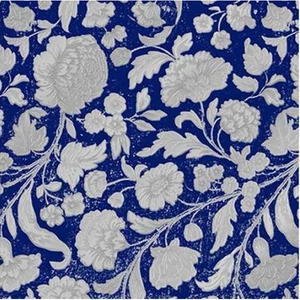 Szalvéta 33x33cm George V.embossed blue/silver dombornyom papírszalvéta 33x33cm,20db-os