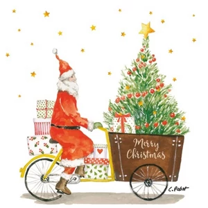 Szalvéta Ambiante karácsonyi Santa Delivery papírszalvéta 33x33cm,20db-os