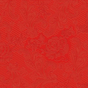 Szalvéta PPD Lace Embossed Fire, piros dombor nyomott Szalvéta 25x25cm, 3rétegű, 15lapos