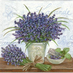 Szalvéta Ambiente Lavender Levender Scene cream dombornyomott 33x33cm 3rétegű 15db/csom