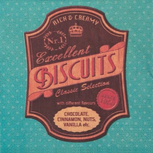 Szalvéta ROXAN Out of the Blue KG 3rétegű 33x33 20lap/csom. Out of the Blue KG Excellent BISCUITS