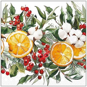 Szalvéta  Winter Oranges 33x33cm, 20db-os