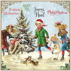 Szalvéta X-Mas on ice blue 33x33cm, 20db-os