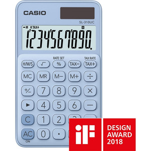 Számológép Casio SL-310UC LB 10digites zsebszámológép világoskék CASIO SL 310 UC Trendy Colours sorozat