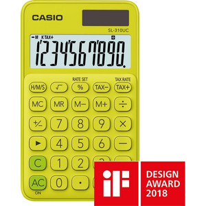 Számológép Casio SL-310UC YG 10digites zsebszámológép sárga CASIO SL 310 UC Trendy Colours sorozat