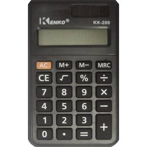 Számológép Kenko KK-200 zsebszámológép 8 digites napelemes 10x6cm-es, Fekete-