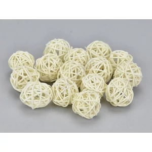 Szárított termés rattan gömb 3cm-es (15db/csomag) krém színű [5998997740700] vessző gömb