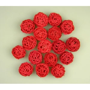 Szárított termés rattan gömb piros, 3cm