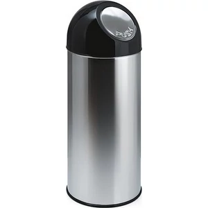 Szemetes 55 l fém Vepa Bins nyomófedeles ezüst/fekete UVB035S