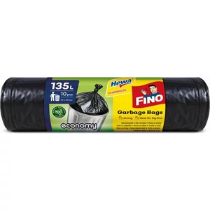 Szemeteszsák Fino 135 l, 10 db, 70x107 cm, 24 µ, Economy fekete