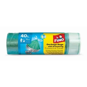 Szemeteszsák Fino önzáró szalagos, 40 l, 15 db, 55x62 cm 14 µ, Perfect Close, zöld
