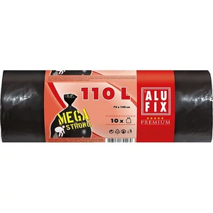 Szemeteszsák mega erős 110 l 10db 70x110cm 80 µ ALUFIX fekete