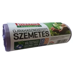 Szemeteszsák újrahasznosított 20 20db 45x50cm 10 µ MAZZINI lila