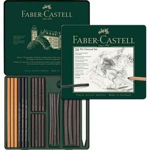 Faber-Castell szénceruza Pitt faszén szett 24db fémdoboz AG-Pitt 112978