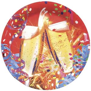 Szilveszteri papírtányér 23cm Happy new year 8db/csomag R551426