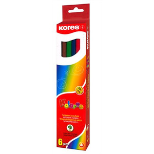 Színes ceruza 6 Kores Triangular háromszögű 6színű Írószerek KORES 93306