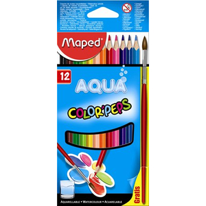 Színes ceruza Akvarell Maped 12db Color'Peps háromszög +ecset Írószerek MAPED 836011