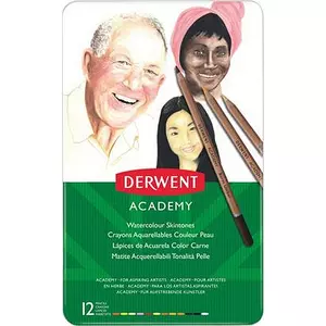 Színes ceruza Akvarell Derwent 12db Academy fémdobozos Írószerek DERWENT 2300386